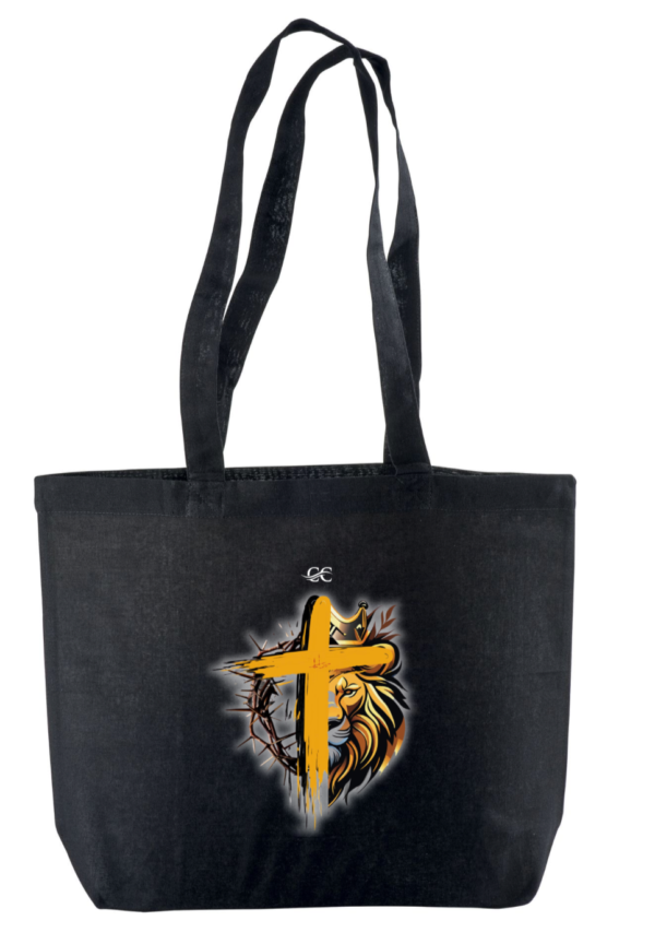 Shopper con soffietto alla base in cotone - Leone croce