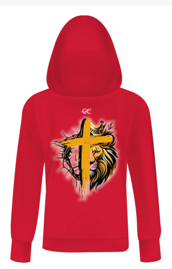 Felpa Cappuccio Unisex con zip - Croce leone