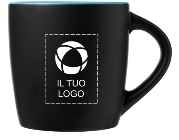 Tazza in ceramica nera con stampa 340 ml