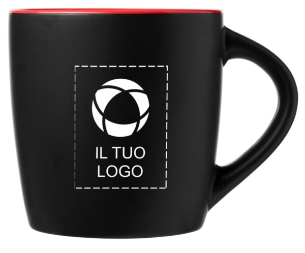 Tazza in ceramica nera con stampa 340 ml