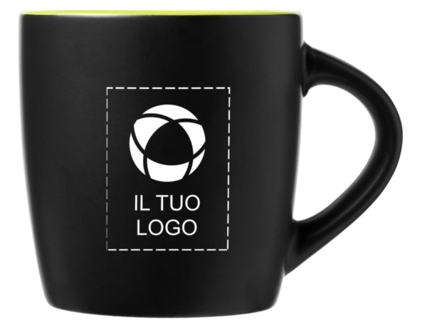 Tazza in ceramica nera con stampa 340 ml