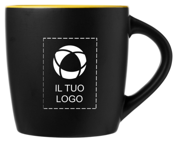 Tazza in ceramica nera con stampa 340 ml