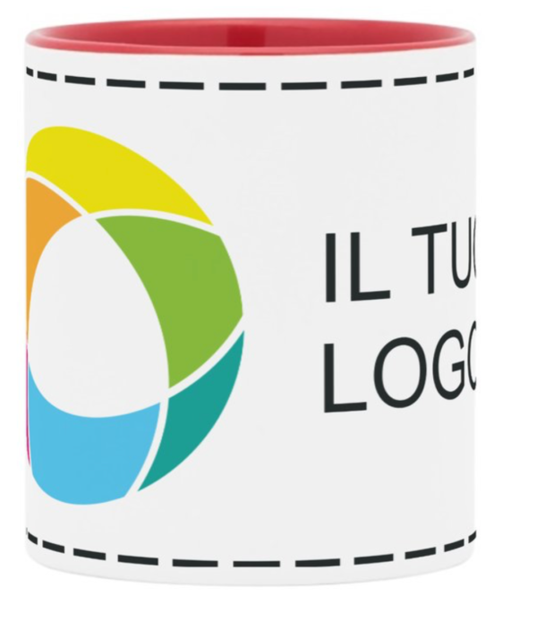 Tazza colorata tinta unita con stampa - 350 ml