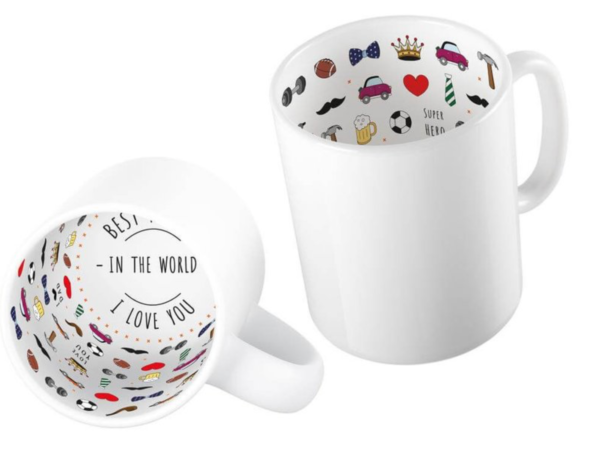 Tazza bianca con stampa - 325 ml
